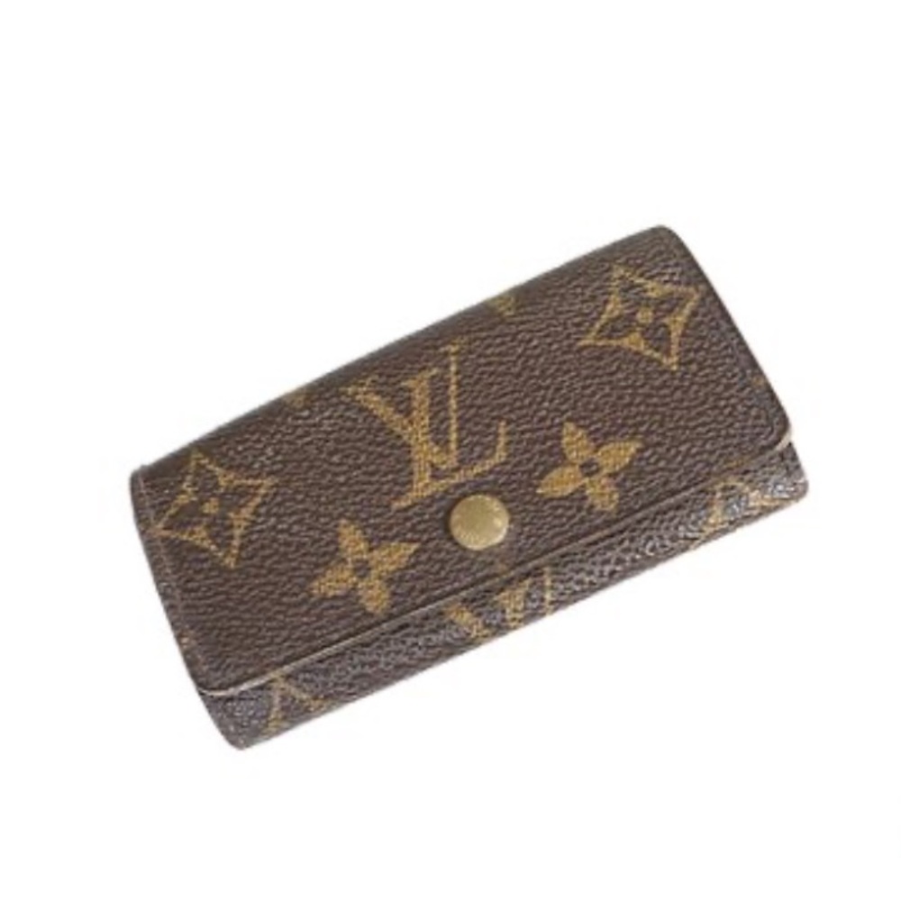 Authentic Louis Vuitton Monogram
Brown Coated Canvas Four Ring Key Holder